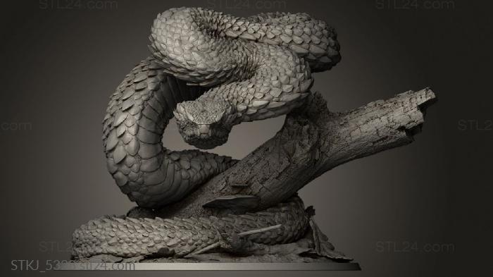 Animal figurines (Mousin Viper, STKJ_5328) 3D models for cnc