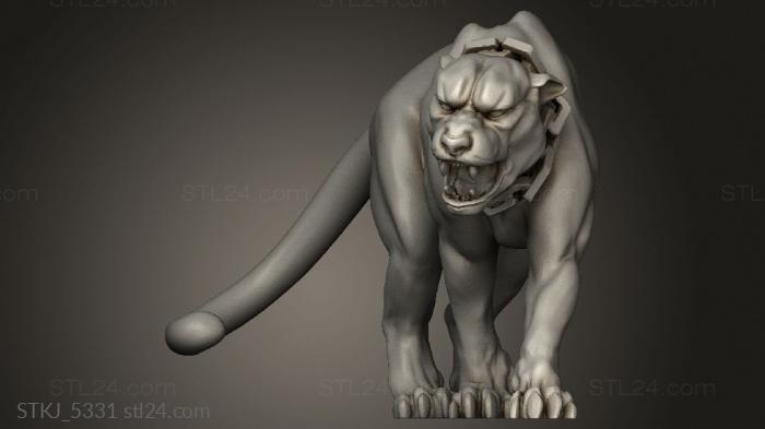 Animal figurines (The Tower Brassmourne Milady Panther, STKJ_5331) 3D models for cnc