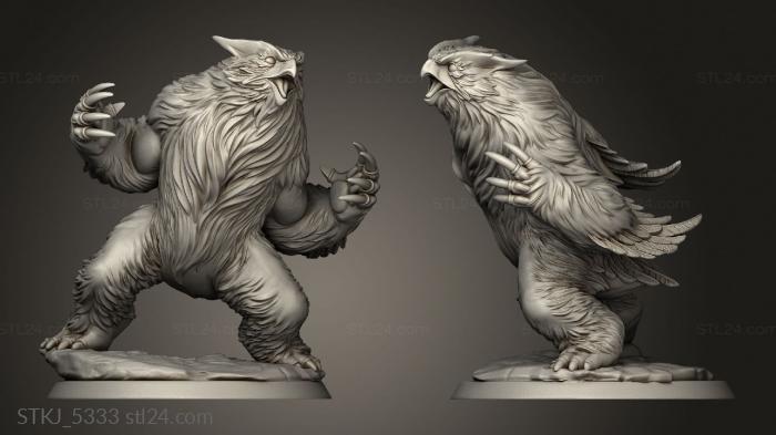 Animal figurines (The Wilderness Owlbear Roaring, STKJ_5333) 3D models for cnc