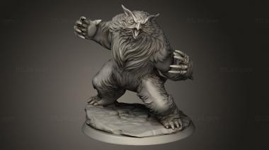 Animal figurines (The Wilderness Owlbear Roaring, STKJ_5333) 3D models for cnc