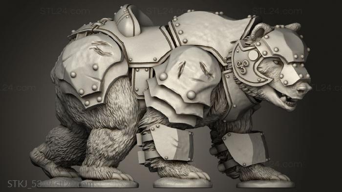 Animal figurines (Through oured Bears bear, STKJ_5349) 3D models for cnc