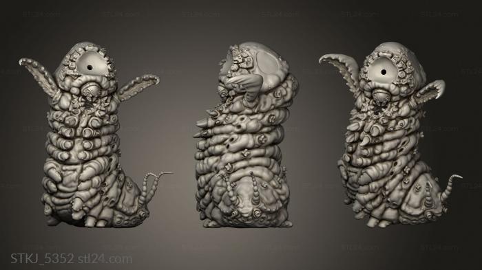 Animal figurines (Throwback Citheronia Giant Caterpillar, STKJ_5352) 3D models for cnc