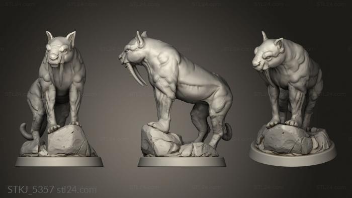Animal figurines (Throwback Jan Sabertooth, STKJ_5357) 3D models for cnc
