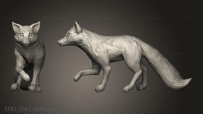 Animal figurines (Tiger Skull Legions the Nightz Night Fox standing, STKJ_5361) 3D models for cnc