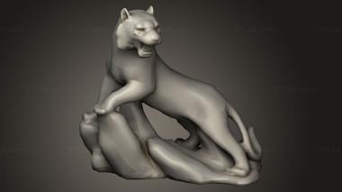 Animal figurines (Tiger Statue, STKJ_5363) 3D models for cnc