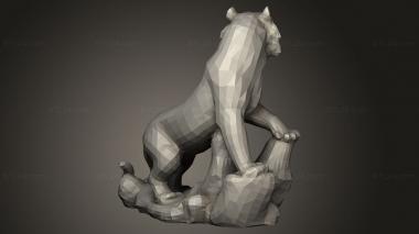 Animal figurines (Tiger Statue, STKJ_5364) 3D models for cnc