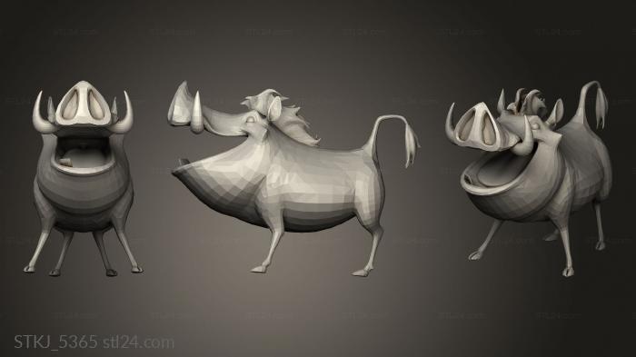 Animal figurines (timon pumba simba, STKJ_5365) 3D models for cnc
