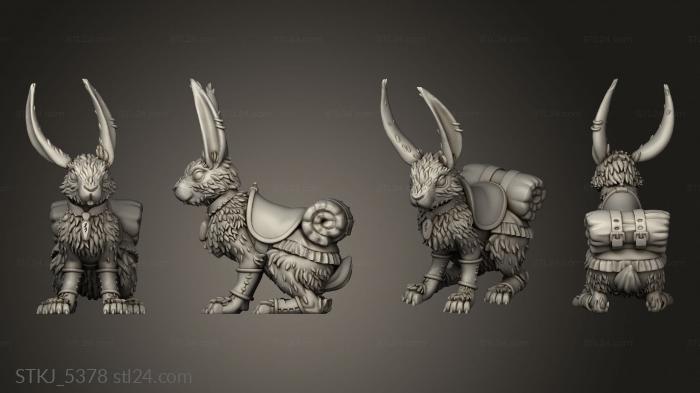 Animal figurines (TITANS ADVENTURES Rabbit with Saddle, STKJ_5378) 3D models for cnc