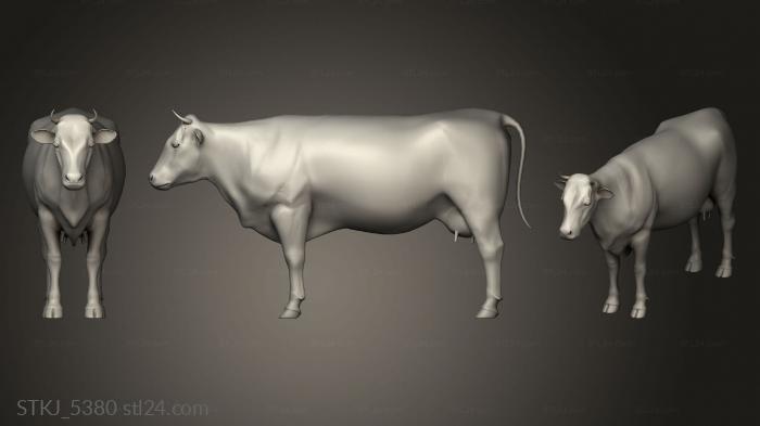 Animal figurines (top cow vaca vach, STKJ_5380) 3D models for cnc