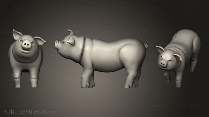 Animal figurines (Townsfolk Pig Up, STKJ_5390) 3D models for cnc