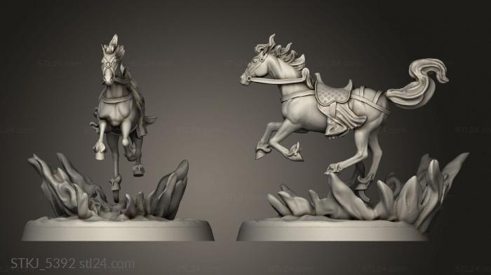 Animal figurines (TPGEO Chapter Elven Horse River, STKJ_5392) 3D models for cnc