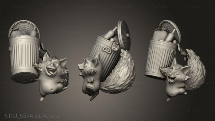 Animal figurines (Trash Panda steal, STKJ_5394) 3D models for cnc