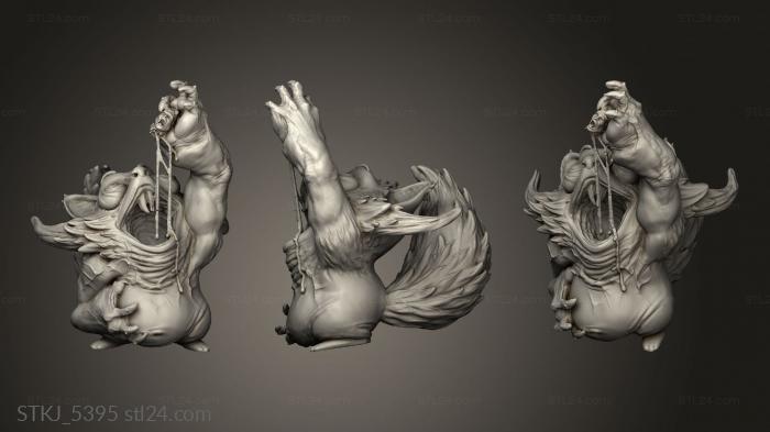 Animal figurines (Trash Panta Blood Thief panda, STKJ_5395) 3D models for cnc