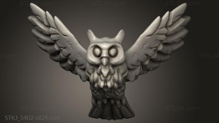 Animal figurines (Woodland Owl, STKJ_5402) 3D models for cnc