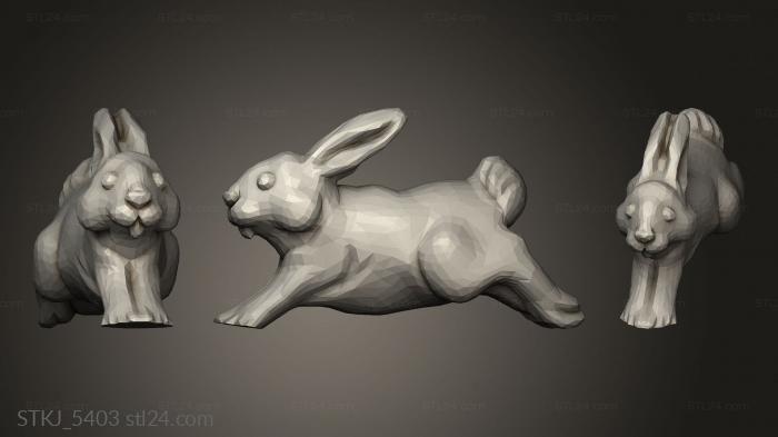 Animal figurines (Woodland Rabbit, STKJ_5403) 3D models for cnc