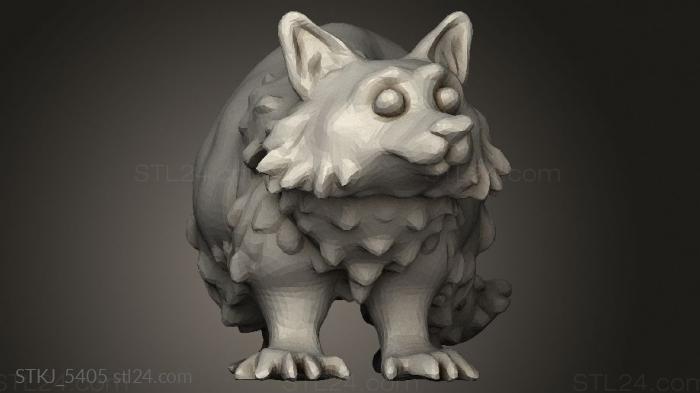 Animal figurines (Woodland Racoon, STKJ_5405) 3D models for cnc