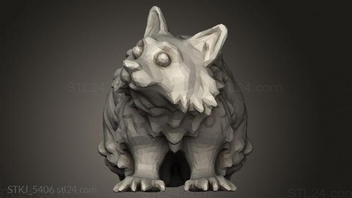 Animal figurines (Woodland Racoon, STKJ_5406) 3D models for cnc