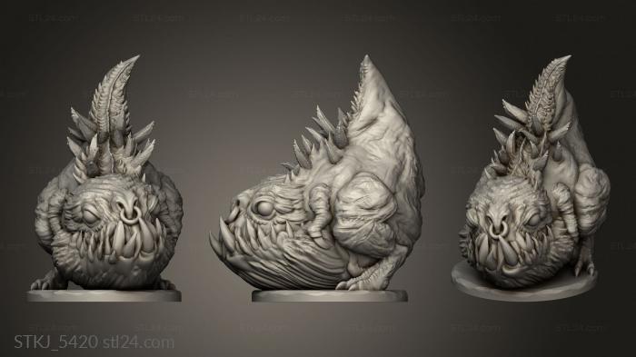 Animal figurines (Tusk Lands Goblin Hound, STKJ_5420) 3D models for cnc