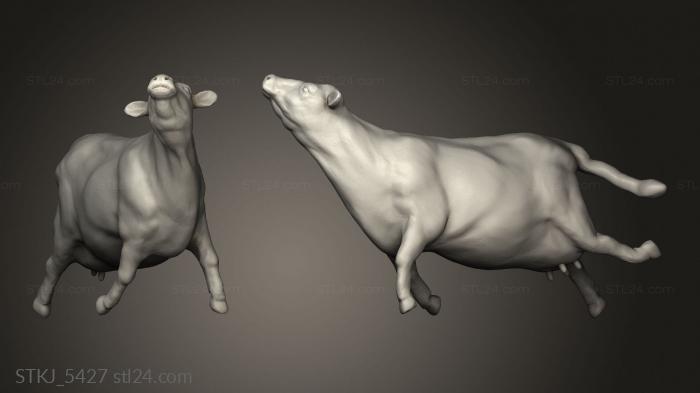Animal figurines (UFO Abduction Lamp with blinking lights cow, STKJ_5427) 3D models for cnc