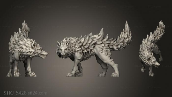 Animal figurines (Ultimate Fire Wolf, STKJ_5428) 3D models for cnc