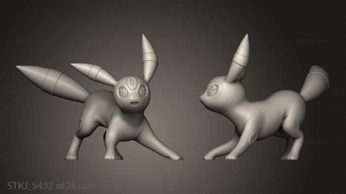 Animal figurines (umbreon, STKJ_5432) 3D models for cnc