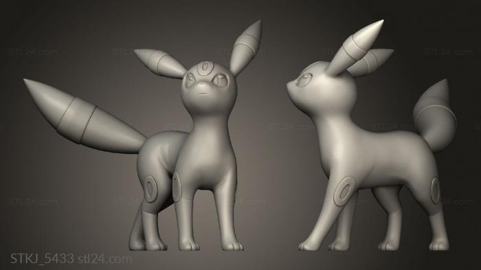 Animal figurines (umbreon, STKJ_5433) 3D models for cnc
