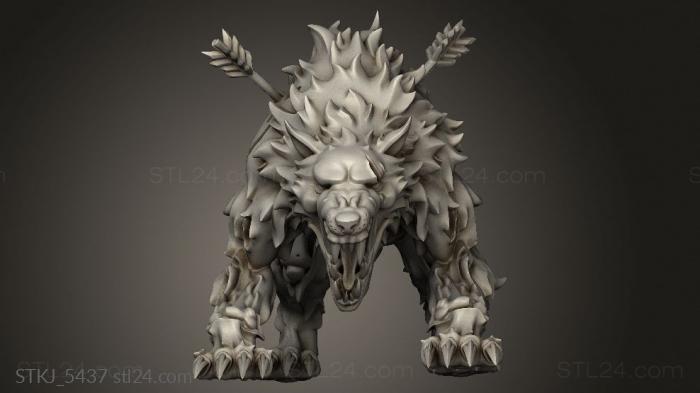 Animal figurines (Undead Vikings UV Draugr hound, STKJ_5437) 3D models for cnc