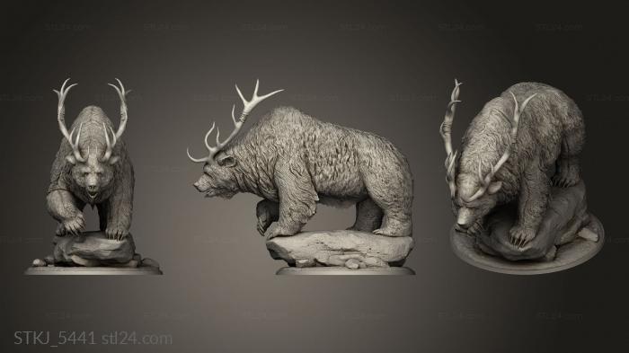 Animal figurines (Ursalite Bear Antler, STKJ_5441) 3D models for cnc