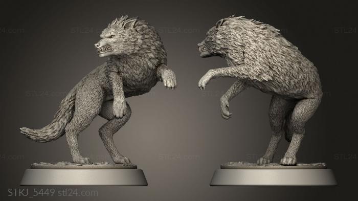 Animal figurines (Vampires in Panshaw Enemies Black Wolf, STKJ_5449) 3D models for cnc