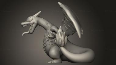 Animal figurines (Venom Pokemon scrazyone charizard, STKJ_5467) 3D models for cnc