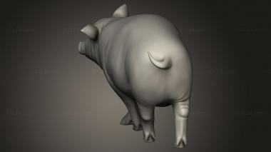 Animal figurines (Village Animal Pig, STKJ_5474) 3D models for cnc