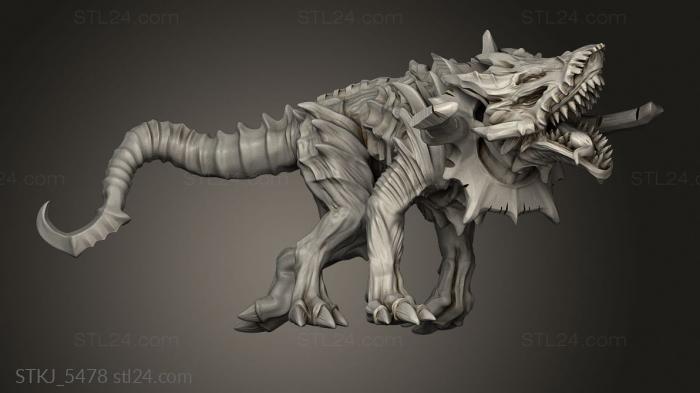 Animal figurines (Vultures Horde hounds the wormhole hound, STKJ_5478) 3D models for cnc