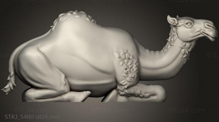 Animal figurines (CAMEL NAKED SITTING, STKJ_5480) 3D models for cnc