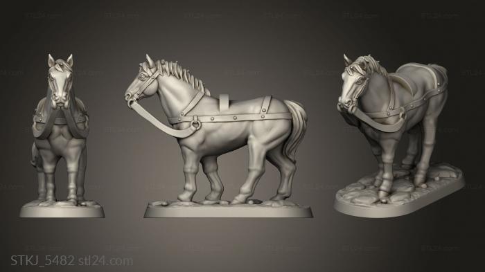 Animal figurines (HORSE ROCK PEG, STKJ_5482) 3D models for cnc