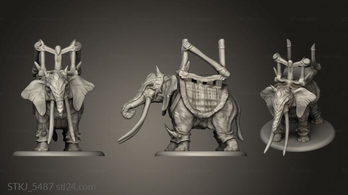 Animal figurines (War Elephant, STKJ_5487) 3D models for cnc