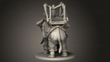 Animal figurines (War Elephant, STKJ_5487) 3D models for cnc