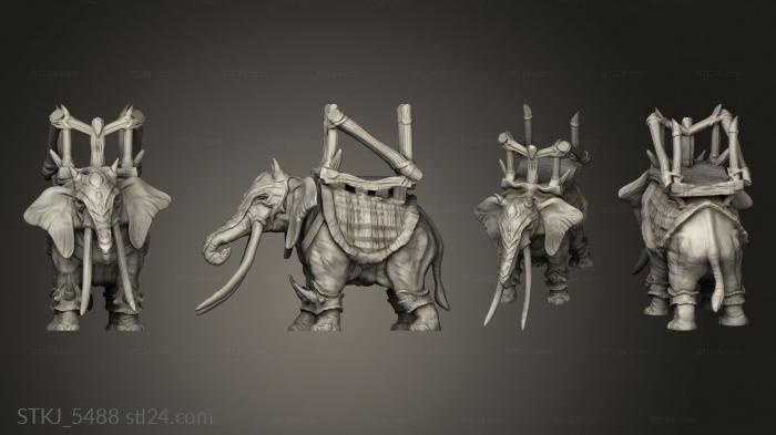 Animal figurines (War Elephant, STKJ_5488) 3D models for cnc