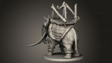 Animal figurines (War Elephant Simpe, STKJ_5489) 3D models for cnc