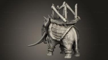 Animal figurines (War Elephant, STKJ_5490) 3D models for cnc