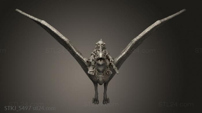 Animal figurines (Warlock Elites Add On Cliff Wyvern Rider, STKJ_5497) 3D models for cnc