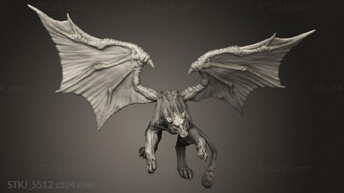 Animal figurines (White Werewolf Drag, STKJ_5512) 3D models for cnc