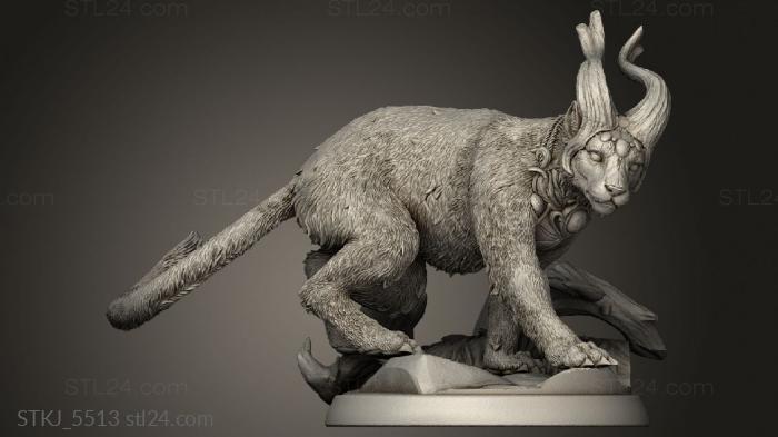 Animal figurines (White Werewolf The Lightning Cat, STKJ_5513) 3D models for cnc