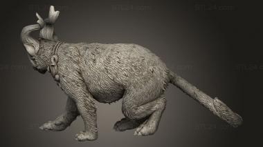 Animal figurines (White Werewolf The Lightning Cat, STKJ_5515) 3D models for cnc