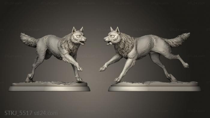 Animal figurines (White Werewolf Wolves Wolf, STKJ_5517) 3D models for cnc