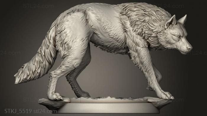 Animal figurines (White Werewolf Wolves Wolf, STKJ_5519) 3D models for cnc