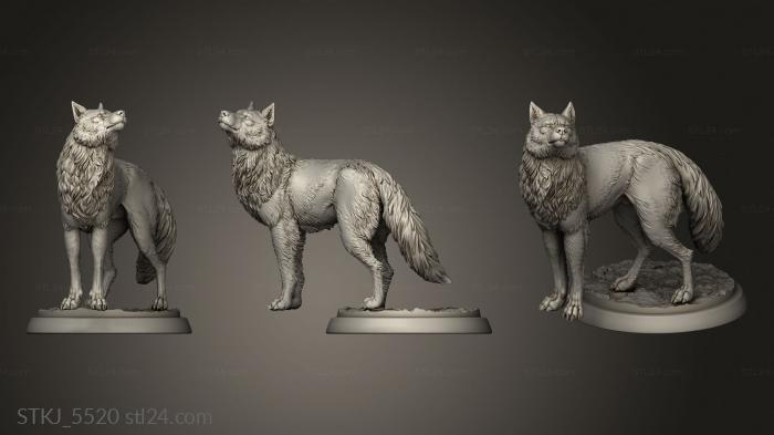 Animal figurines (White Werewolf Wolves Wolf, STKJ_5520) 3D models for cnc
