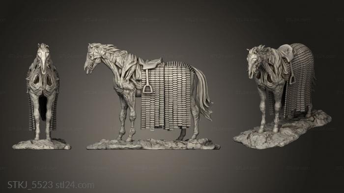 Animal figurines (Wight Horse King the Night battle stue, STKJ_5523) 3D models for cnc
