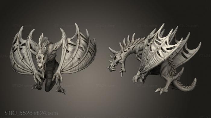 Animal figurines (winged horror rider, STKJ_5528) 3D models for cnc