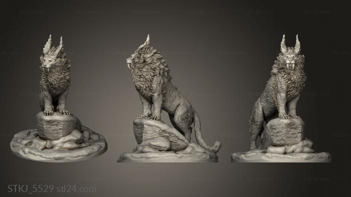 Animal figurines (Winter Wildcat, STKJ_5529) 3D models for cnc
