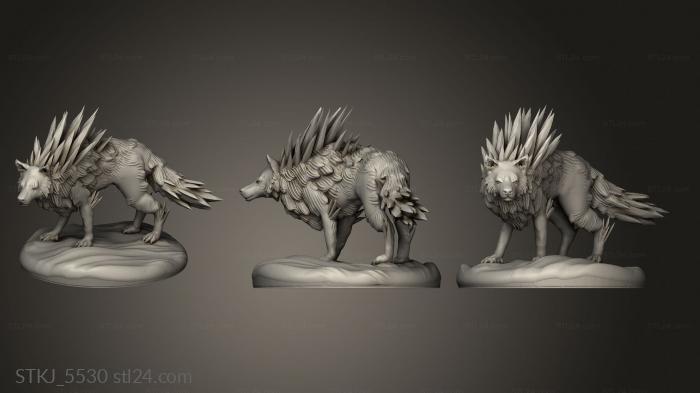 Animal figurines (Winter Wolf, STKJ_5530) 3D models for cnc